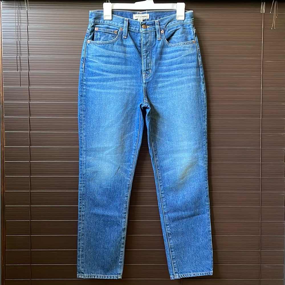 Madewell Rivet & Thread 100% Cotton High Rise Denim Button Fly Size 28